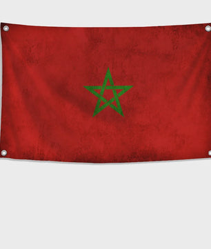 Marokkaanse Vlag - Polyester Decoratie met Ophangringen voor Binnen en Buiten