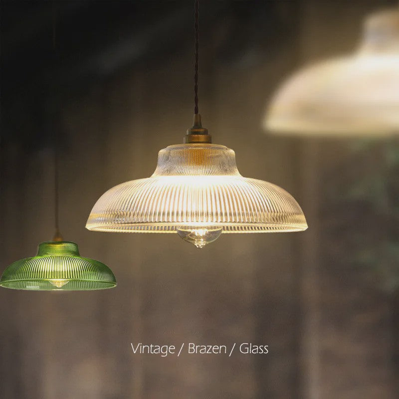 Nordic Groene Glazen Hanglamp - Stijlvolle Plissé Design Verlichting