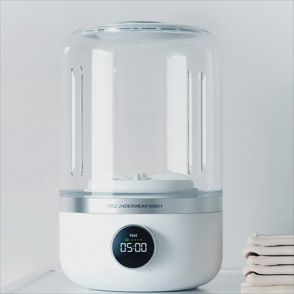 Draagbare Mini Wasmachine voor Ondergoed & Sokken - 1L Capaciteit, Dehydraterend