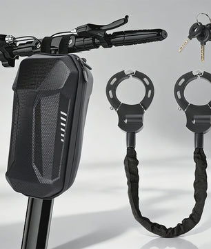 Verstelbaar Kettingslot met Stuurtas: Anti-diefstal Beveiliging voor Scooter, Fiets & Motor