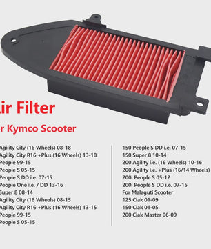 Motor Luchtfilter Vervanging voor Kymco Agility & People 125cc, 150cc, 200cc Scooters