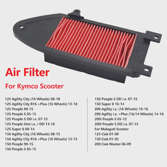 Motor Luchtfilter Vervanging voor Kymco Agility & People 125cc, 150cc, 200cc Scooters