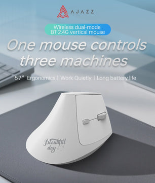 Ergonomische Verticale Draadloze Muis - Oplaadbaar, Bluetooth & 2.4G