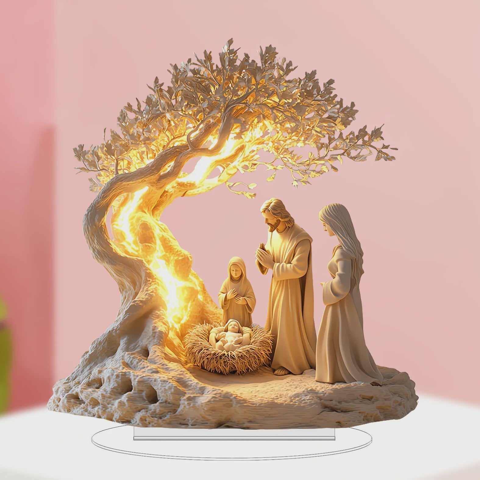 Kerststal Decoratie Beeld - Sfeervolle Jezus Scène voor Huis en Bureau