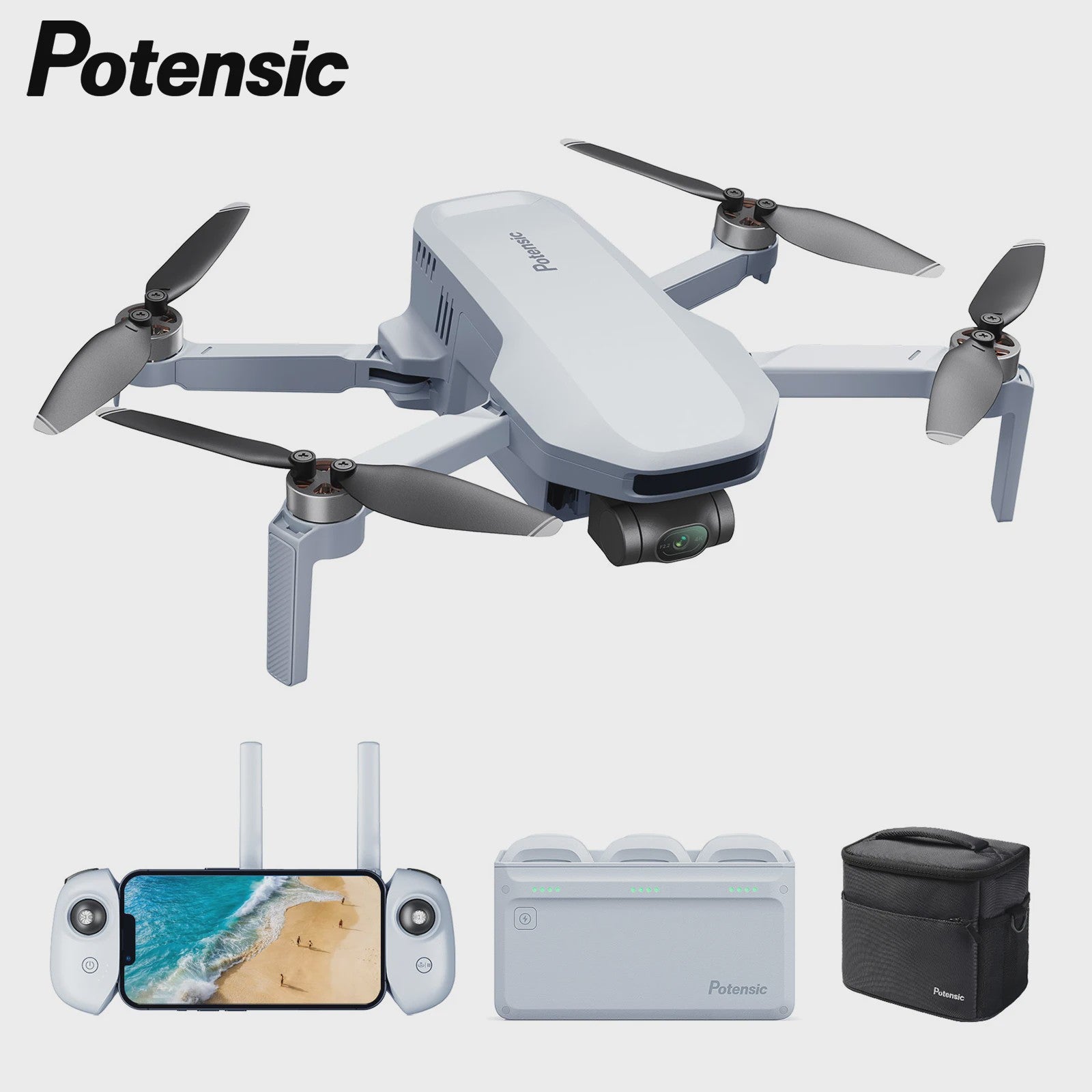 Potensic ATOM C0 Mini Drone: 4K Camera, 3-Axis Gimbal, 6KM GPS, Brushless Motor - Compact & Professioneel