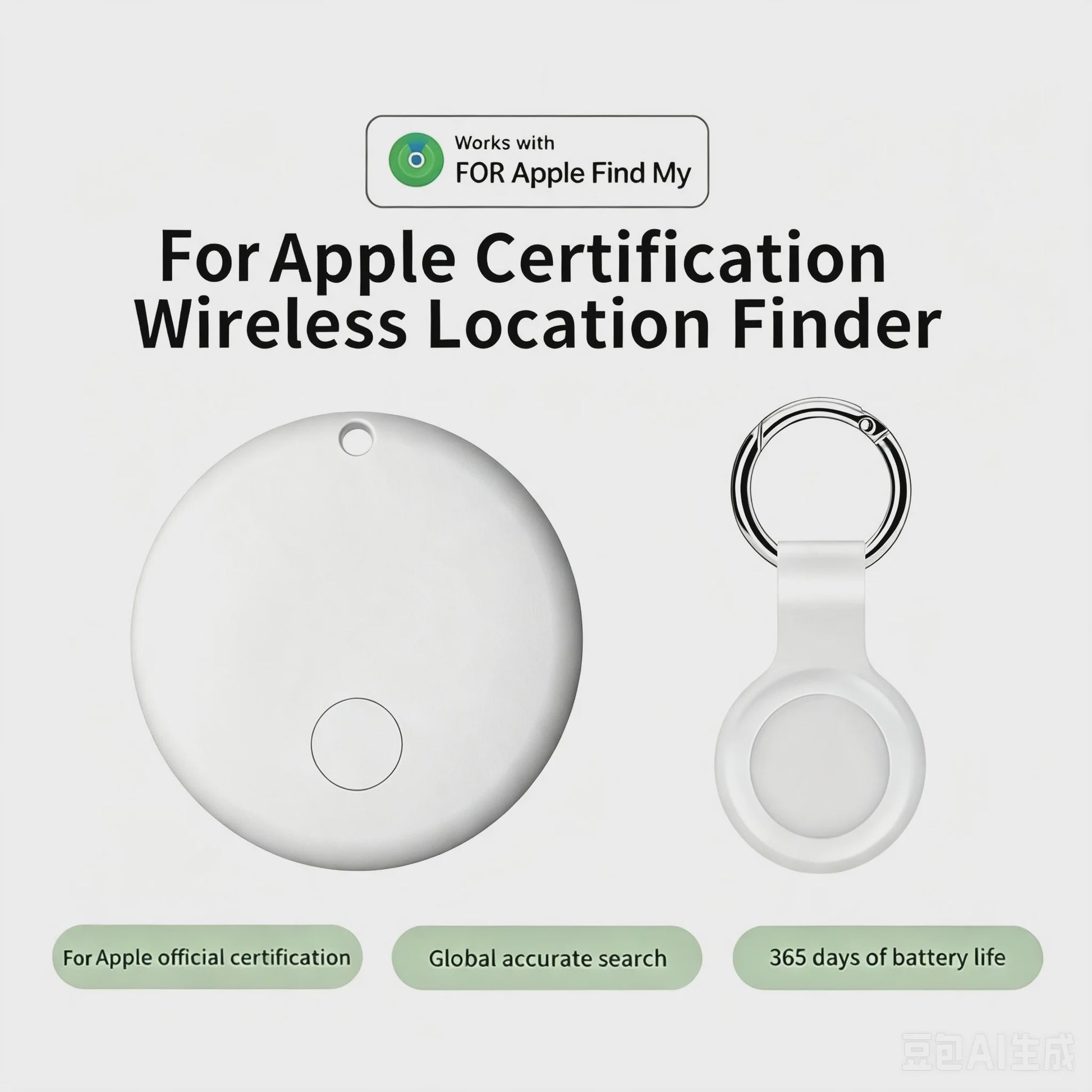 Bluetooth GPS Tracker Sleutelvinder - Compatibel met iPhone Find My App - Anti-verlies Alarm