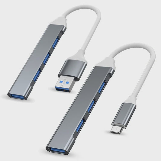4-Poorts USB 3.0 Hub met Type-C Connector - Uitbreidingsadapter voor Laptop & Smartphone