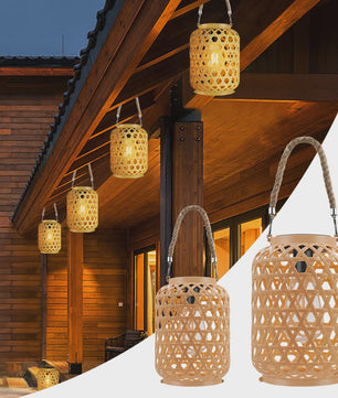 Sfeervolle Rattan Solar Lantaarn voor Buiten - Waterdicht & Decoratief