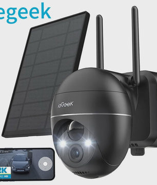IeGeek 5MP Draadloze Buiten Camera met Solar Paneel, PTZ, PIR Bewegingsdetectie