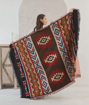 Veelzijdige Bohemian Deken in Westerse Stijl - Perfect voor Buiten, Camping, Picknick & Sofa