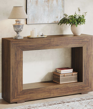 Tribesigns Farmhouse Console Tafel 119 cm - Industriële Halmeubel met Houten Look