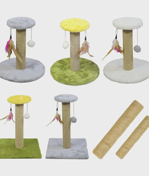 Kattenkrabpaal met Sisal Touw en Speeltjes - Beschermt uw Meubels