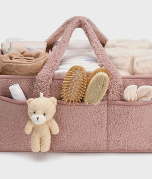 Luxe Baby Luiertas Organizer met Knuffelbeer - Opbergmand voor Commode & Luiers