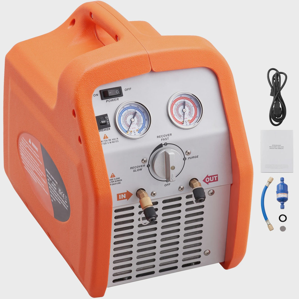 Professionele Koelmiddel Herstelmachine 3/4 HP - Draagbaar & Efficiënt voor HVAC en Auto Airconditioning