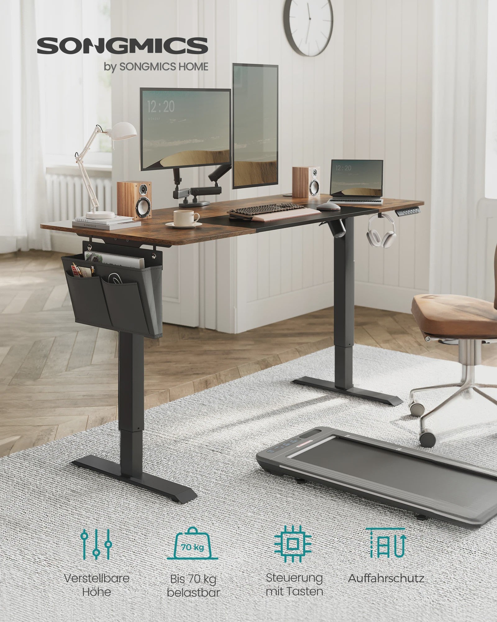 Elektrisch In Hoogte Verstelbaar Bureau 70x160 cm - Traploos Verstelbaar (72-120 cm)