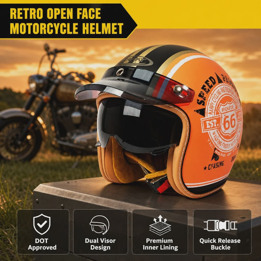 Stijlvolle Open Face Motorhelm met Unieke Graffiti Art - Lichtgewicht & Geventileerd