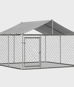 Robuuste Stalen Hondenren met Dak - 230x230x117cm Outdoor Kennel