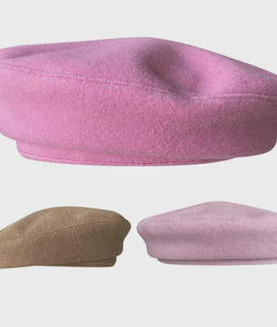 Roze Baret Dames - Koreaanse Stijl Minimalistisch Elegant Schildersmutsje