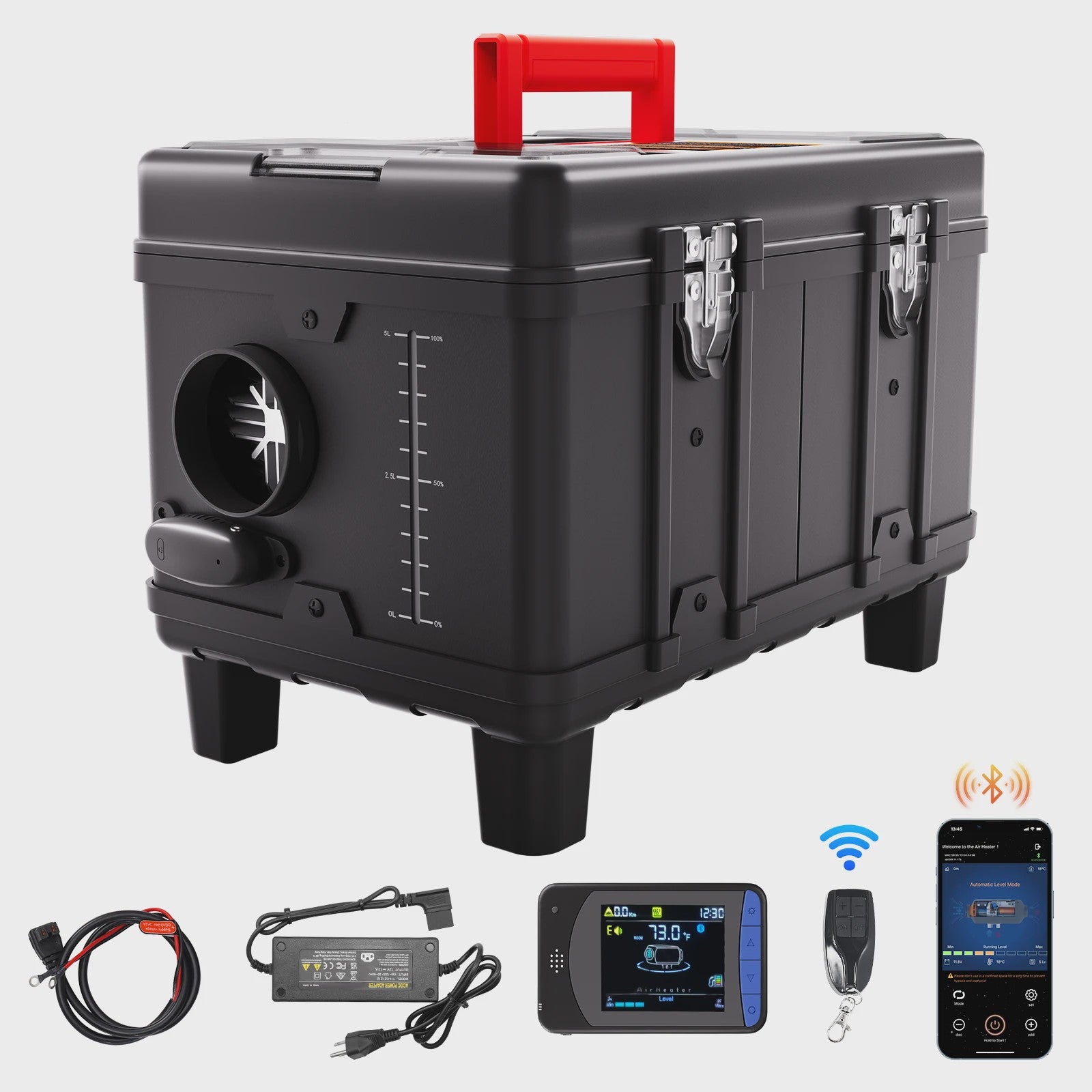 8KW Diesel Luchtverwarmer 12V/24V met Bluetooth & CO Alarm - Parkeerverwarming