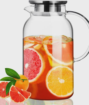 HeY LiLac Glazen Waterkan 1.8L met Deksel - Stijlvol en Praktisch