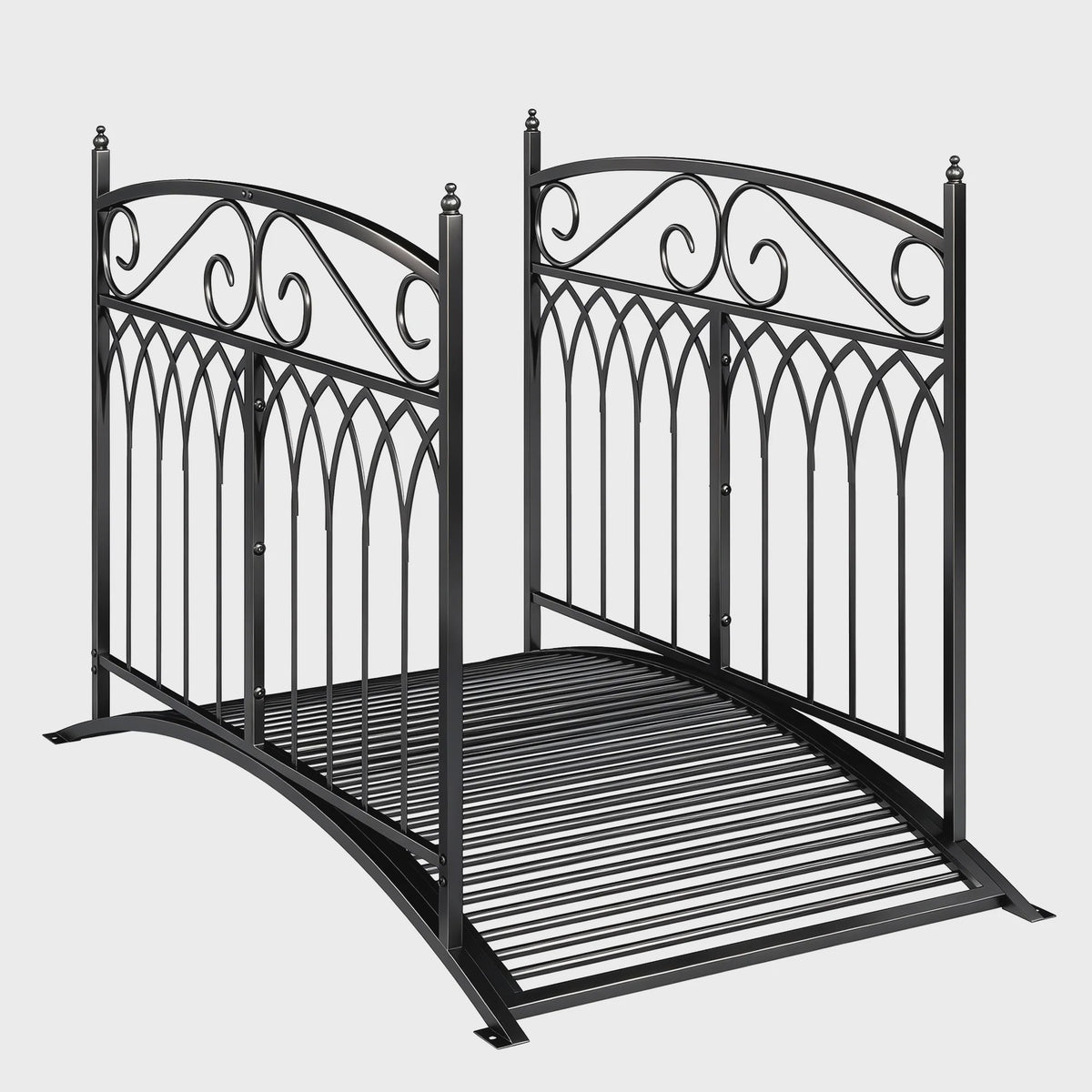 Outsunny Metalen Tuinbrug Barok Stijl - 91cm Hoog, 100kg Draagvermogen