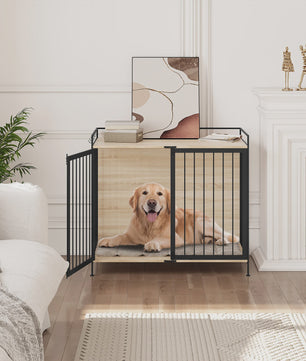 Stijlvolle Houten Hondenkennel met Afsluitbare Deur - 104x92x60cm