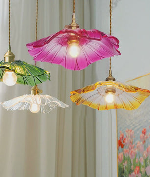 Vintage Bloemen Glazen Hanglamp - Sfeervolle Decoratie voor Woonkamer & Slaapkamer