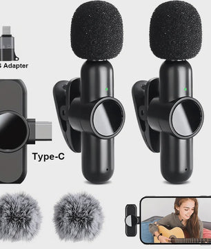 Draadloze Lavalier Microfoon met USB-C: Kristalhelder Geluid voor Streaming & Video