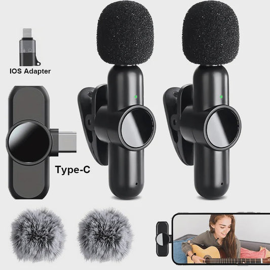 Draadloze Lavalier Microfoon met USB-C: Kristalhelder Geluid voor Streaming & Video