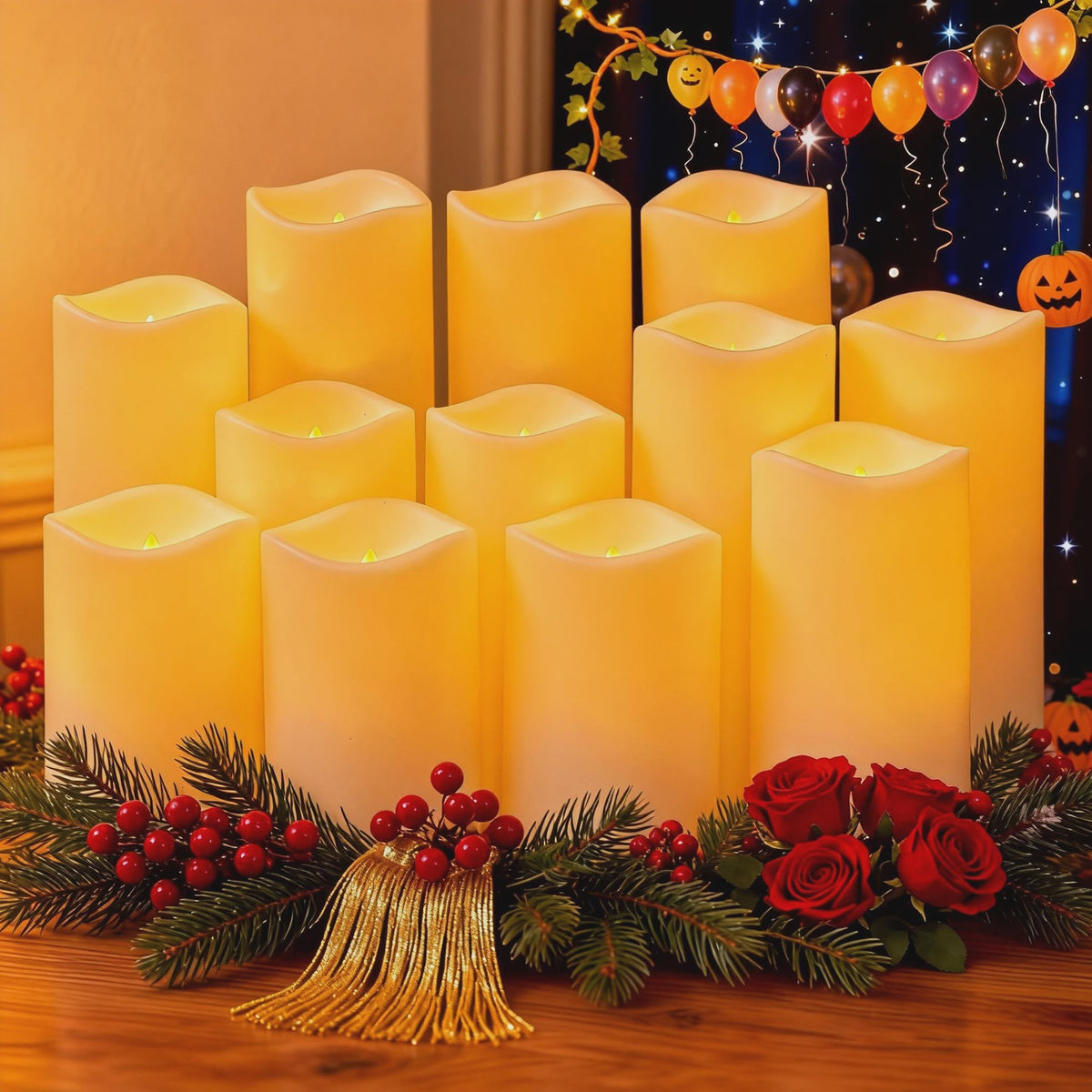 12-delige LED Kaarsen Set met Afstandsbediening - Flikkerend Vlam Effect voor Feestelijke Decoratie