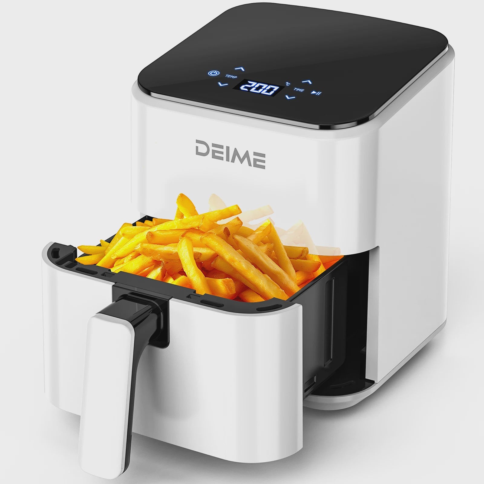 DEIME Compacte Airfryer 2.5L - Olievrij, Digitaal Touchscreen, Vaatwasmachinebestendig