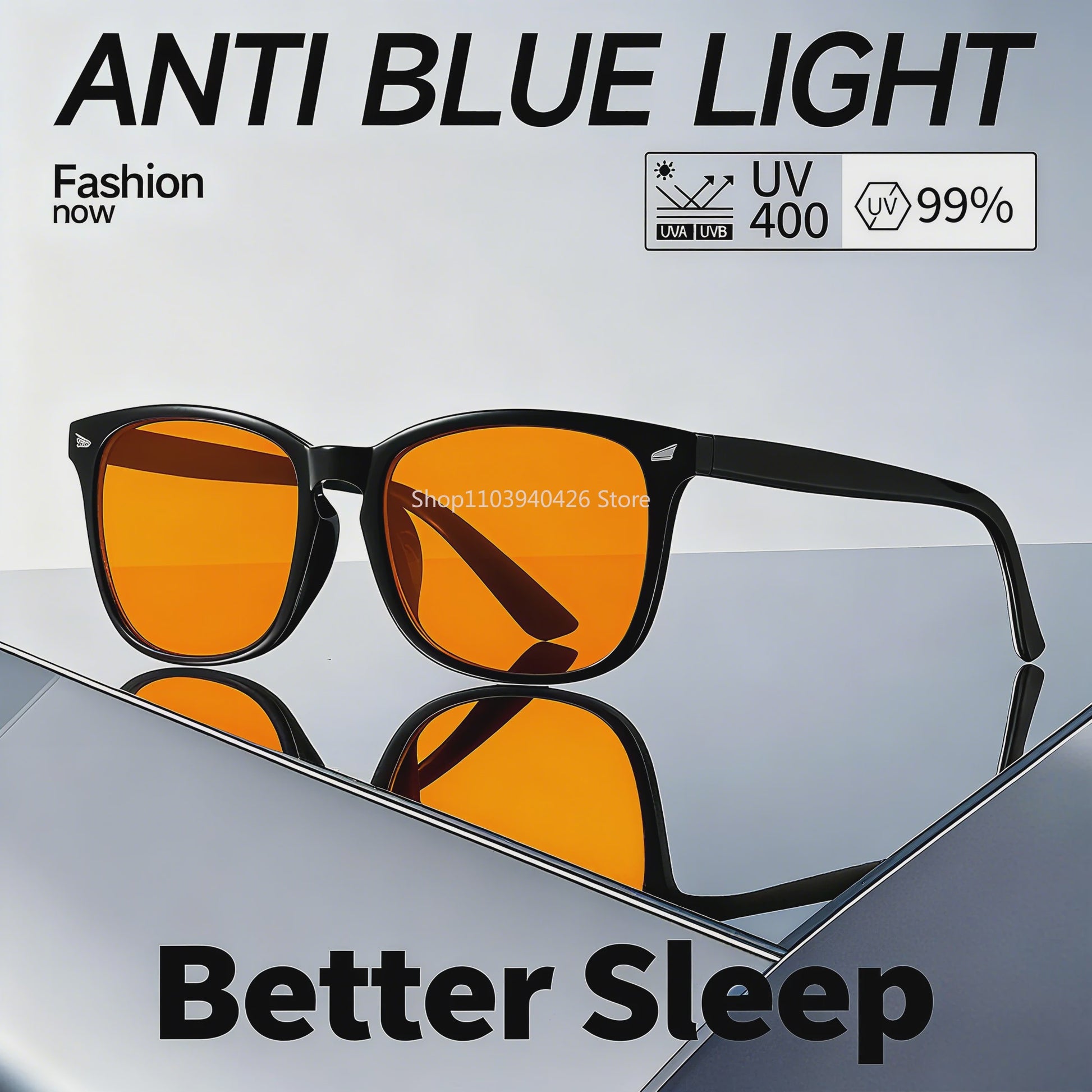 Blauw Licht Blokkerende Bril voor Mannen - Rode/Oranje Lens voor Betere Slaap, Gaming & Computergebruik - Vermindert Oogvermoeidheid