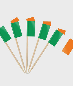 100 Stuks Ierse Vlag Prikkers - Mini Vlaggetjes voor Cupcakes, Hapjes en Cocktails
