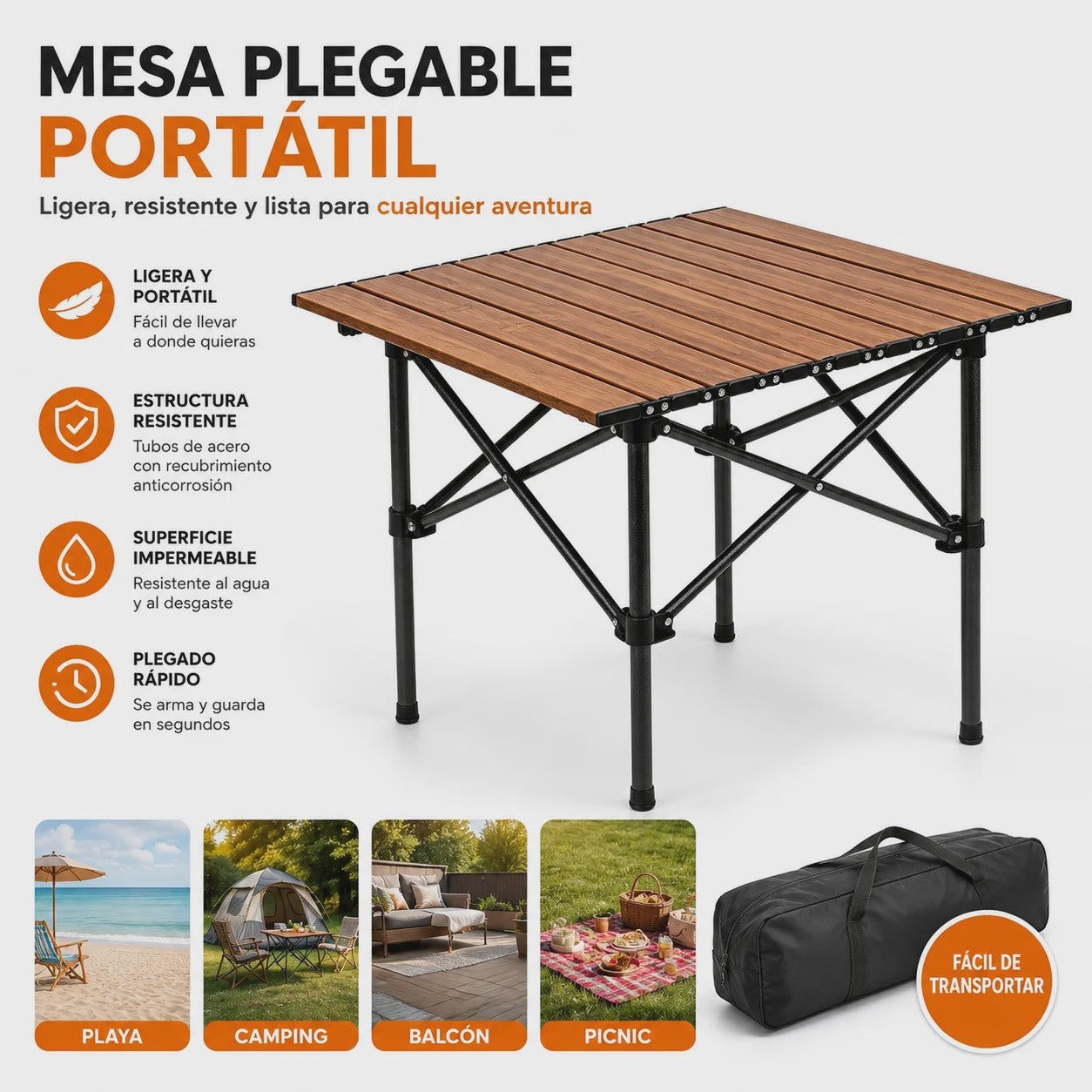 Compacte Klaptafel: Draagbaar, Stevig en Snel Opvouwbaar