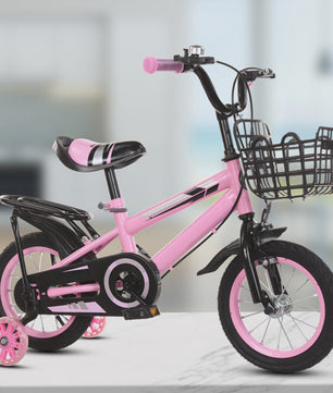 Kinderfiets 14/16 inch met Mandje - Verstelbare Hoogte - Voor Jongens en Meisjes (2-7 jaar)