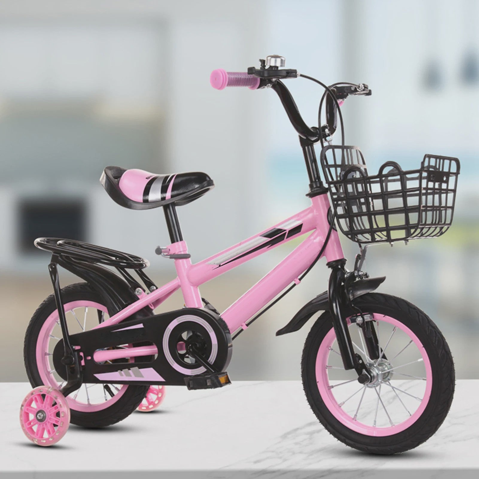 Kinderfiets 14/16 inch met Mandje - Verstelbare Hoogte - Voor Jongens en Meisjes (2-7 jaar)