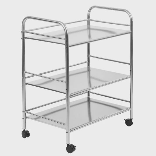RVS Serveerwagen met 3 etages - 61x36x75cm - Keukenwagen & Transportwagen