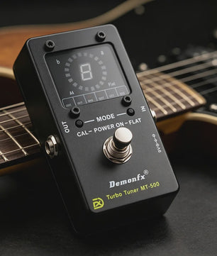 Demonfx MT-500 Turbo Tuner: Nauwkeurige Gitaar & Bas Stemmer met Programmeerbare Modi