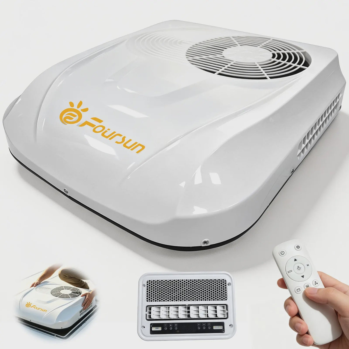 Foursun Dakairco 12V/24V DC - 1800-2200W Inverter Airconditioner voor Camper, Caravan, Vrachtwagen