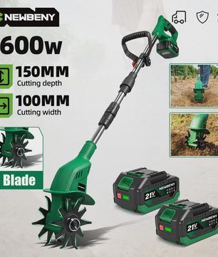 NEWBENY Elektrische Grondfrees 1600W - Draagbaar & Krachtig voor Tuinonderhoud