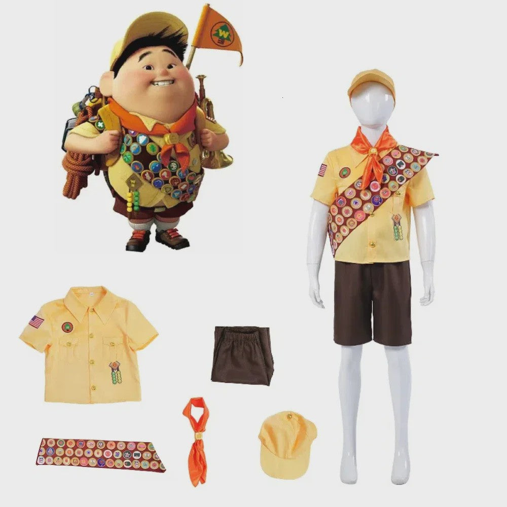 Russell Kostuum Jongen - Up Film Personage Cosplay Outfit