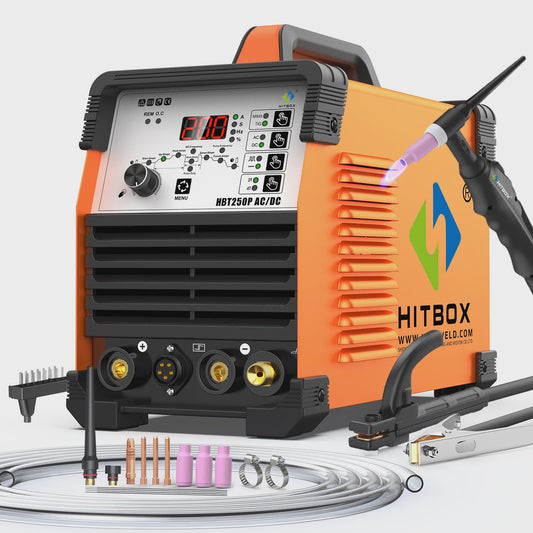 HITBOX HBT250P AC/DC 6-in-1 TIG Lasapparaat - 220V IGBT Inverter voor Aluminium, Staal & Meer