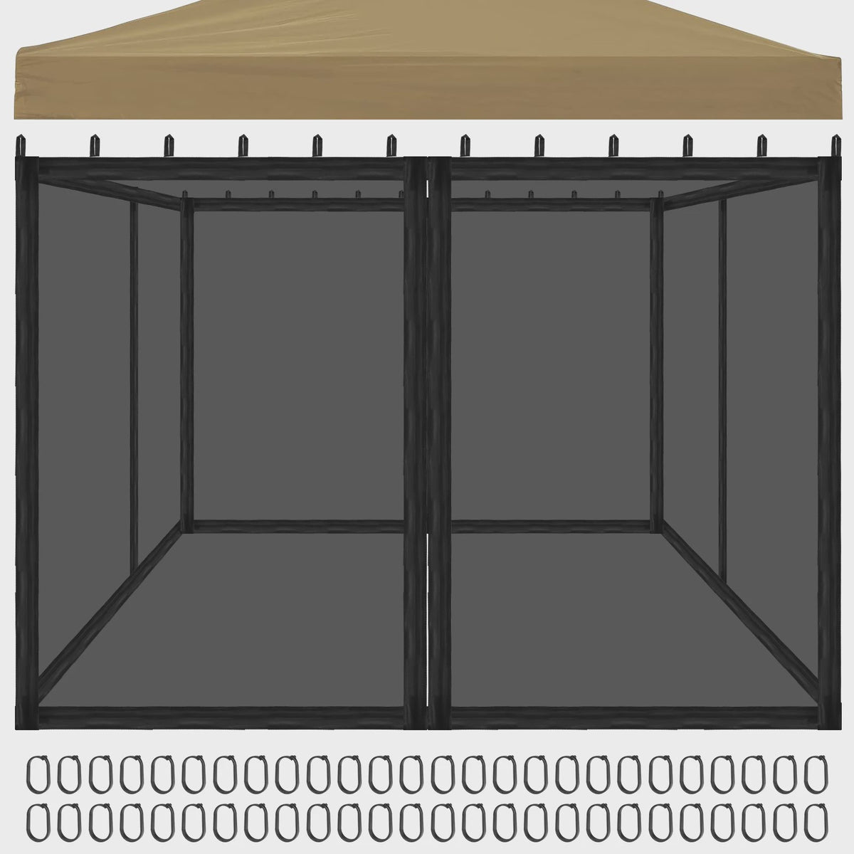 Universeel Gazebo Muskietennet - 4-Panels met Rits - Bescherming tegen Insecten