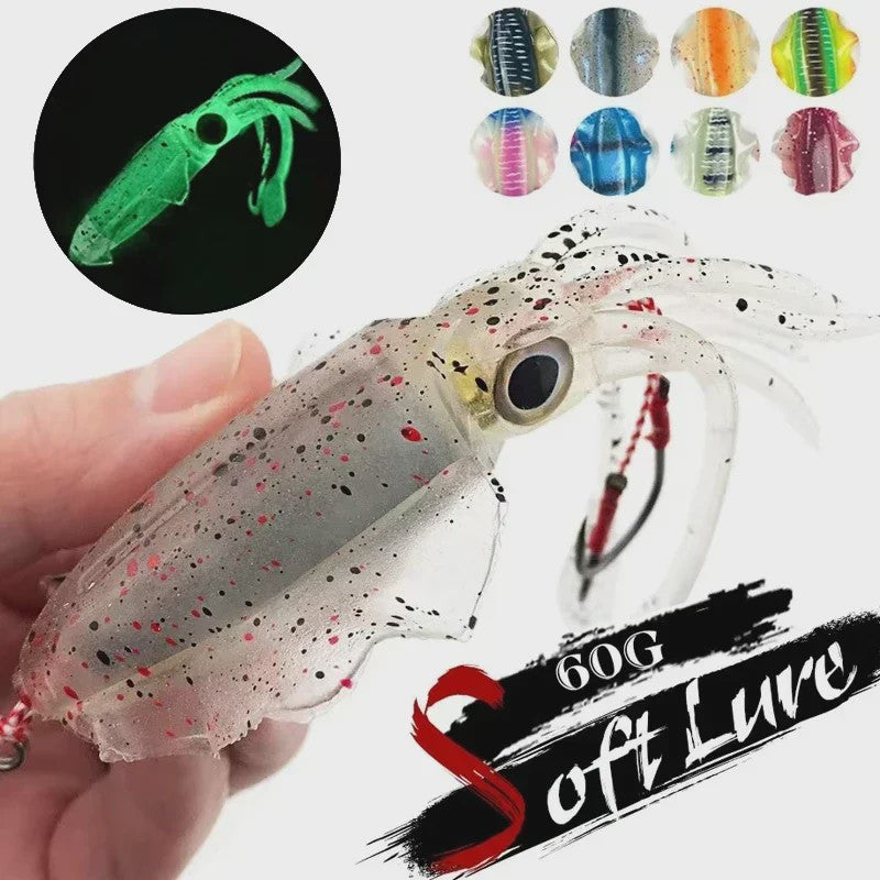 Zachte Inktvis Kunstaas 60g Luminous UV - Diepzee Vissen Trolling Lure