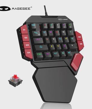MageGee Mini Mechanisch Gaming Toetsenbord - 35 Toetsen, Eén Hand, Backlit, Hot-Swappable