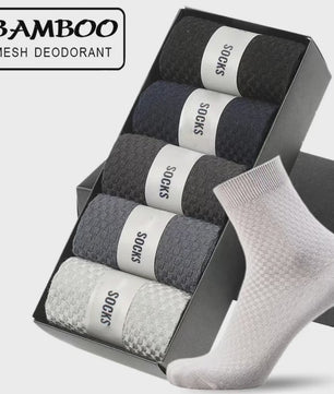 5 Paar Bamboevezel Herensokken - Comfortabel, Ademend & Zakelijk/Casual