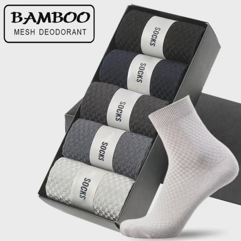 5 Paar Bamboevezel Herensokken - Comfortabel, Ademend & Zakelijk/Casual