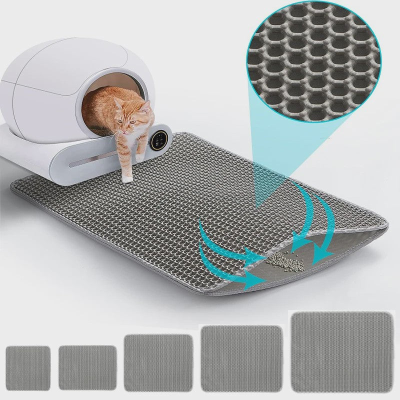 Dubbellaags Kattenbakmat - Waterdicht & Anti-slip - Grote Maat - Houdt Kattenbakvulling Tegen