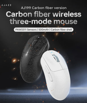 AJAZZ AJ199 Gaming Muis - 24000DPI, PAW3311 Sensor, Carbon Fiber, 3 Modi (2.4G/BT/Bedraad)