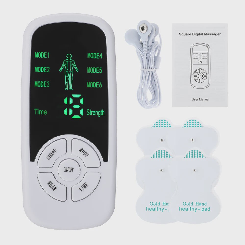Digitale EMS Spierstimulator: Massageapparaat voor Rug, Nek & Lichaam met TENS